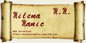 Milena Manić vizit kartica